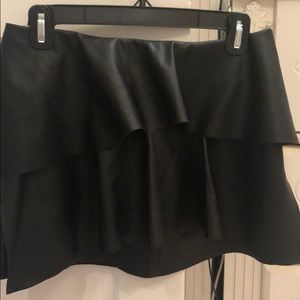 NWT Zara Trafaluc Ruffled Leather Skirt